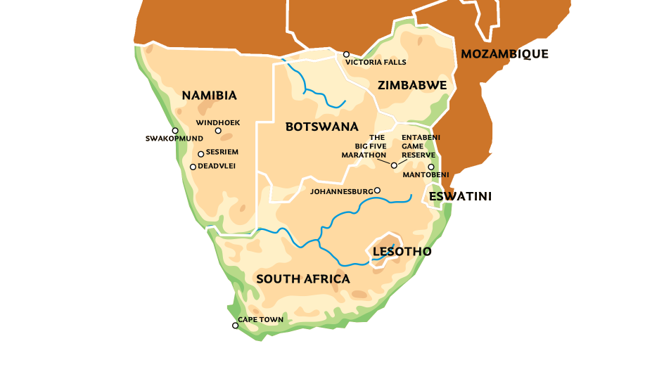 Southern Africa Coverage Map